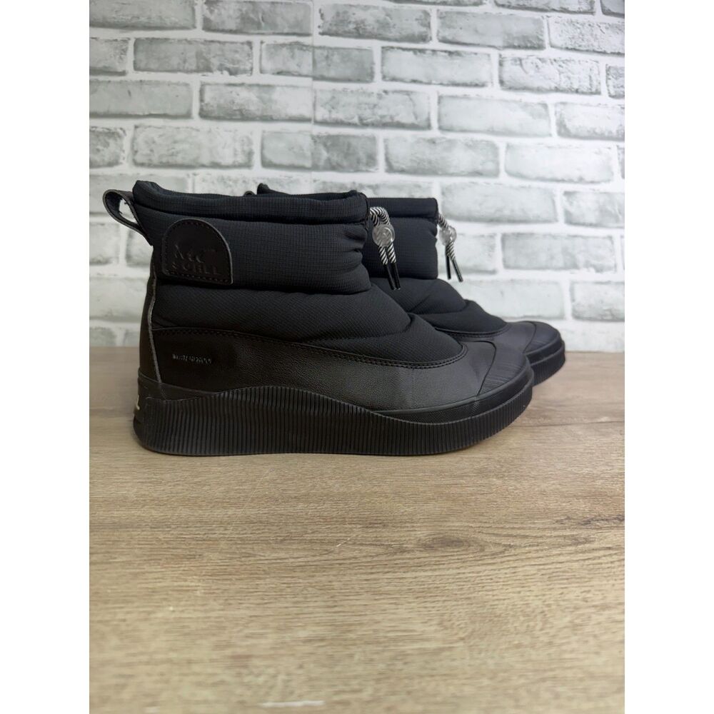 SOREL Out 'N About Puff Mid Waterproof Snow Boots Black | Women’s 8.5